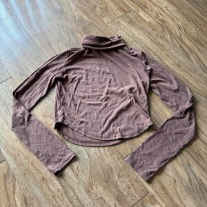 Women's Brown Turtleneck Top